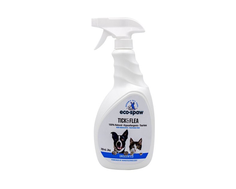 ECOSPAW Unscented Flea & Tick Dog & Cat Spray, 24oz bottle