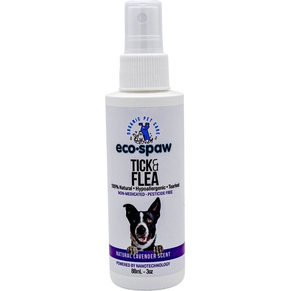 ECOSPAW Unscented Flea & Tick Dog & Cat Spray, 3oz bottle