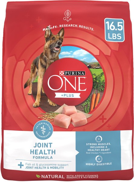 Purina ONE +Plus Joint Health Formula Adult Dry Dog Food, 16.5-lb bag slide 1 of 10