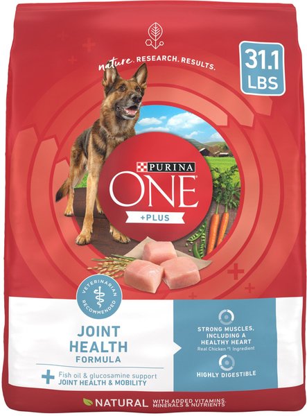Purina ONE +Plus Joint Health Formula Adult Dry Dog Food, 31.1-lb bag slide 1 of 10