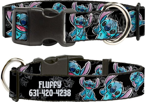 BUCKLE-DOWN Polyester Personalized Dog Collar, Disney Lilo & Stitch, Small -