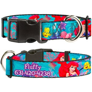 Buckle-Down Polyester Personalized Dog Collar, Disney Ariel & Flounder, Small