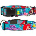 Buckle-Down Polyester Personalized Dog Collar, Disney Ariel & Flounder, Large