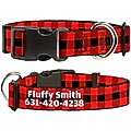Buckle-Down Polyester Personalized Dog Collar, Buffalo Plaid, Small