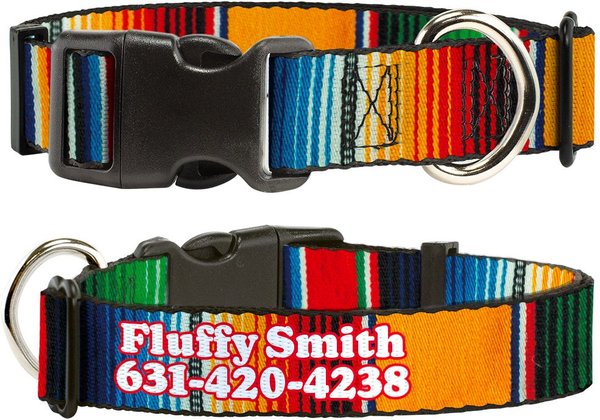 Buckle-Down Polyester Personalized Dog Collar, Zarape, Small slide 1 of 7