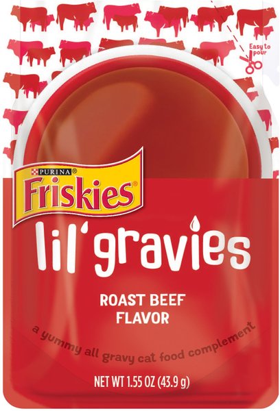 Friskies Lil' Gravies Roast Beef Flavor Cat Food Complement, 1.55-oz, case of 16 slide 1 of 9