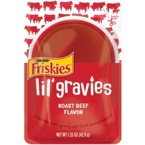 Friskies Lil' Gravies Roast Beef Flavor Cat Food Complement, 1.55-oz, case of 16