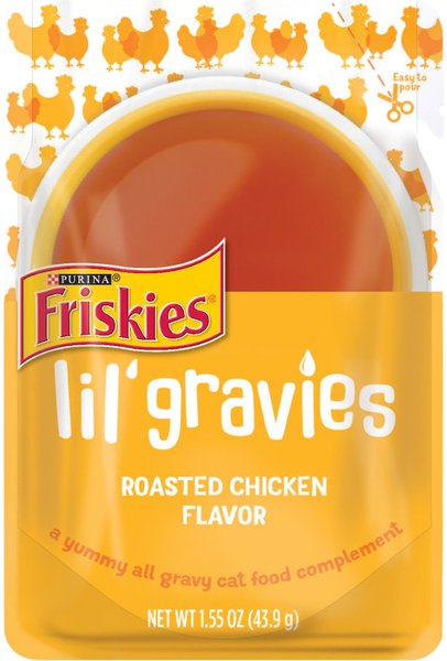 Friskies Lil' Gravies Roasted Chicken Flavor Cat Food Complement, 1.55-oz, case of 16 slide 1 of 9