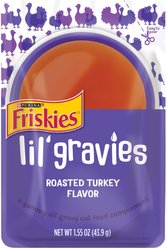 Friskies Lil' Gravies Roasted Turkey Flavor Cat Food Complement, 1.55-oz, case of 16