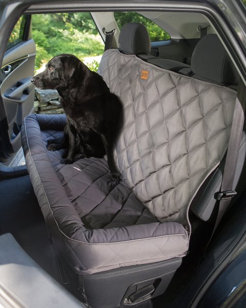 3 Dog Pet Supply Personalized Softshell Car Seat Protector, Slate, Large slide 1 of 5
