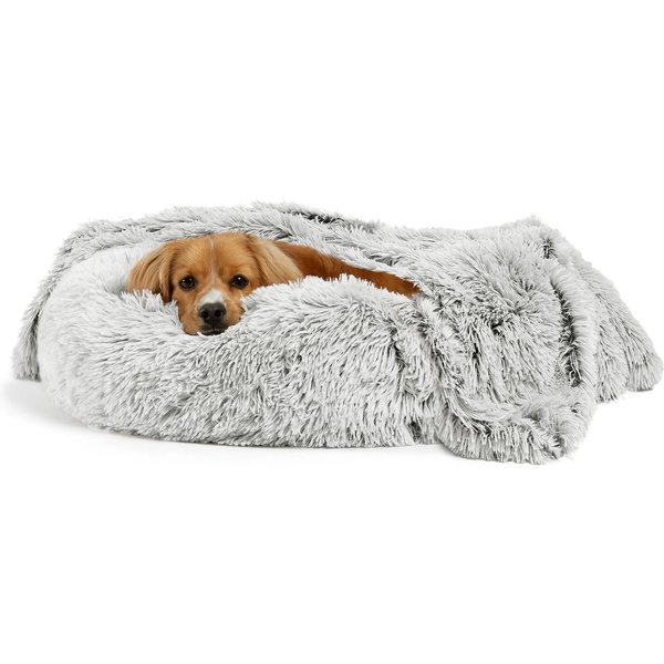 Best Friends By Sheri The Original Calming Donut Dog Bed & Throw Dog 