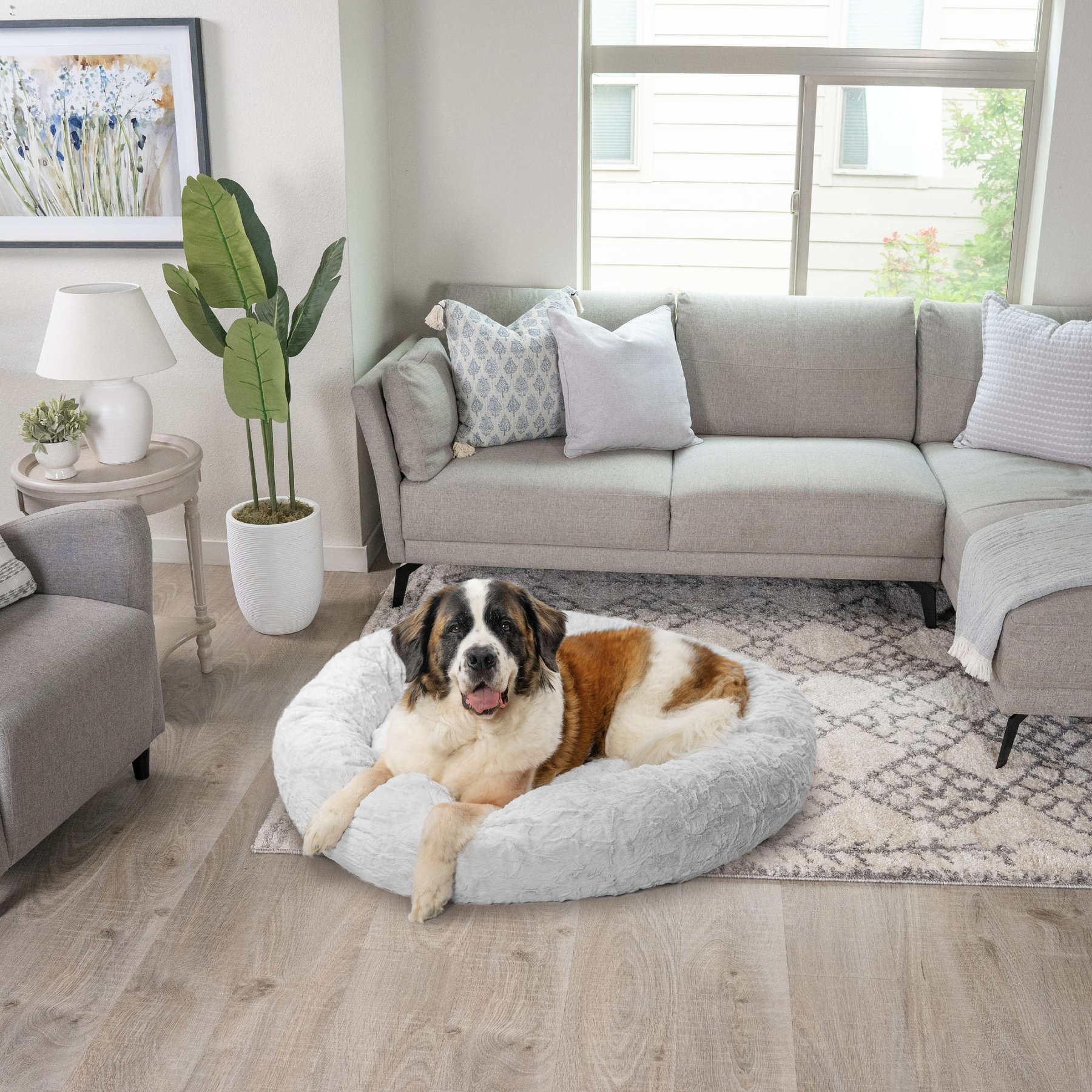 BuddyRest Comfort Deluxe Memory Foam Large Dog Bed - Fathom Gray