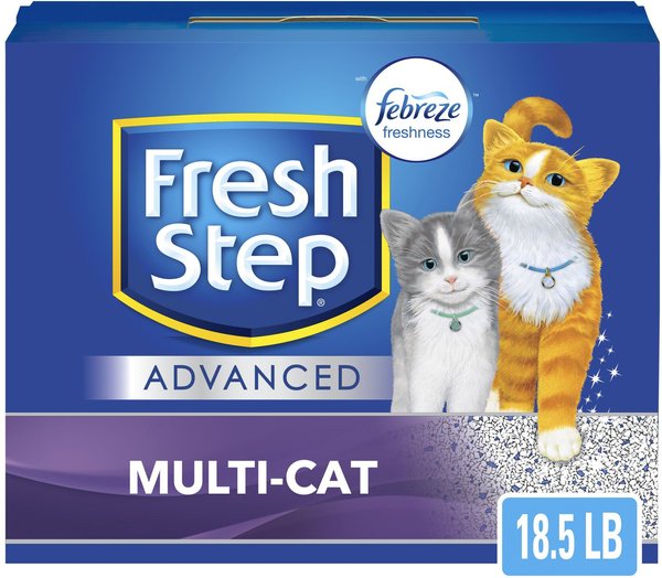 Fresh Step Advanced Multi-Cat Febreze Freshness Scented Clumping Clay Cat Litter, 18.5-lb box, 1 pack slide 1 of 9
