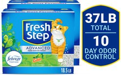 Fresh Step Advanced Refreshing Gain Scented Clumping Clay Cat Litter, 18.5-lb box, 2 pack