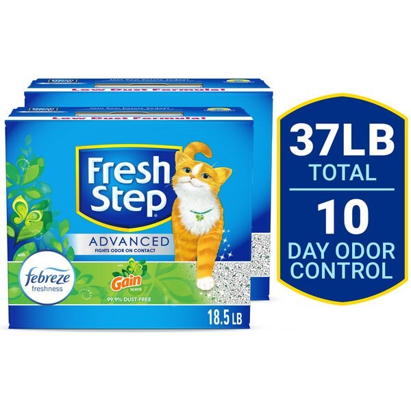 FRESH STEP Advanced Simply Unscented Clumping Clay Cat Litter, 18.5lb