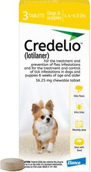 Credelio Chewable Tablet for Dogs, 4.4-6 lbs, (Yellow Box), 3 Chewable Tablets (3-mos. supply)