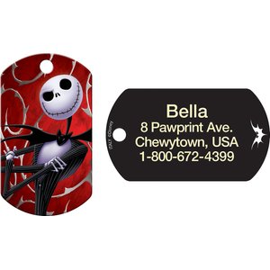 Quick-Tag Disney Skellington Military Personalized Dog & Cat ID Tag, Red