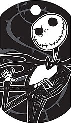 Quick-Tag Disney Skellington Military Personalized Dog & Cat ID Tag, Black slide 2 of 4