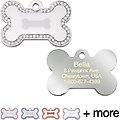 Quick-Tag Diva Bone & Etched Bone Personalized Dog ID Tag, Silver