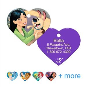 Quick-Tag Disney Heart Personalized Dog & Cat ID Tag, Large, Mulan