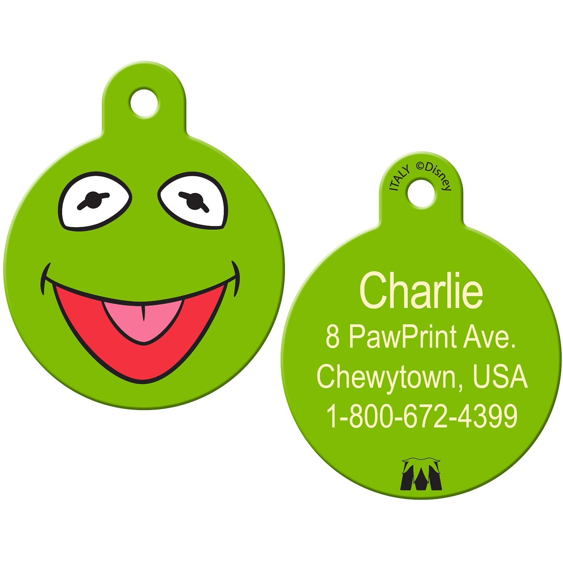 Quick-Tag Disney's Muppets Piggy & Kermit Heart Personalized Dog & Cat ID Tag