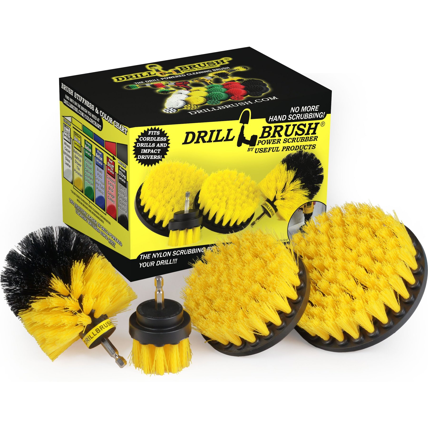 3X Drill Brush Power Scrubber Cleaning Brush Drill Scrub Brushes