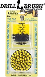 Drillbrush Power Scrubber 2-Piece Pet Hair Removal Kit, Medium Bristle Drill Brush