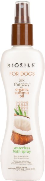 BIOSILK Silk Therapy Organic Coconut Waterless Dog Bath Spray 7 fl oz bottle Chewy