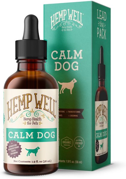 Hemp Well Calm Dog Oil Anxiety Relief Liquid Dog Supplement, 2-oz bottle slide 1 of 6