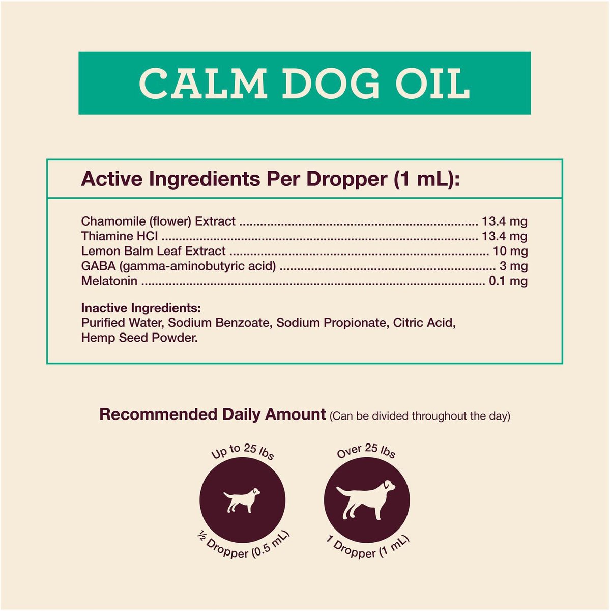 HEMP WELL Calm Dog Oil Anxiety Relief Liquid Dog Supplement, 2oz