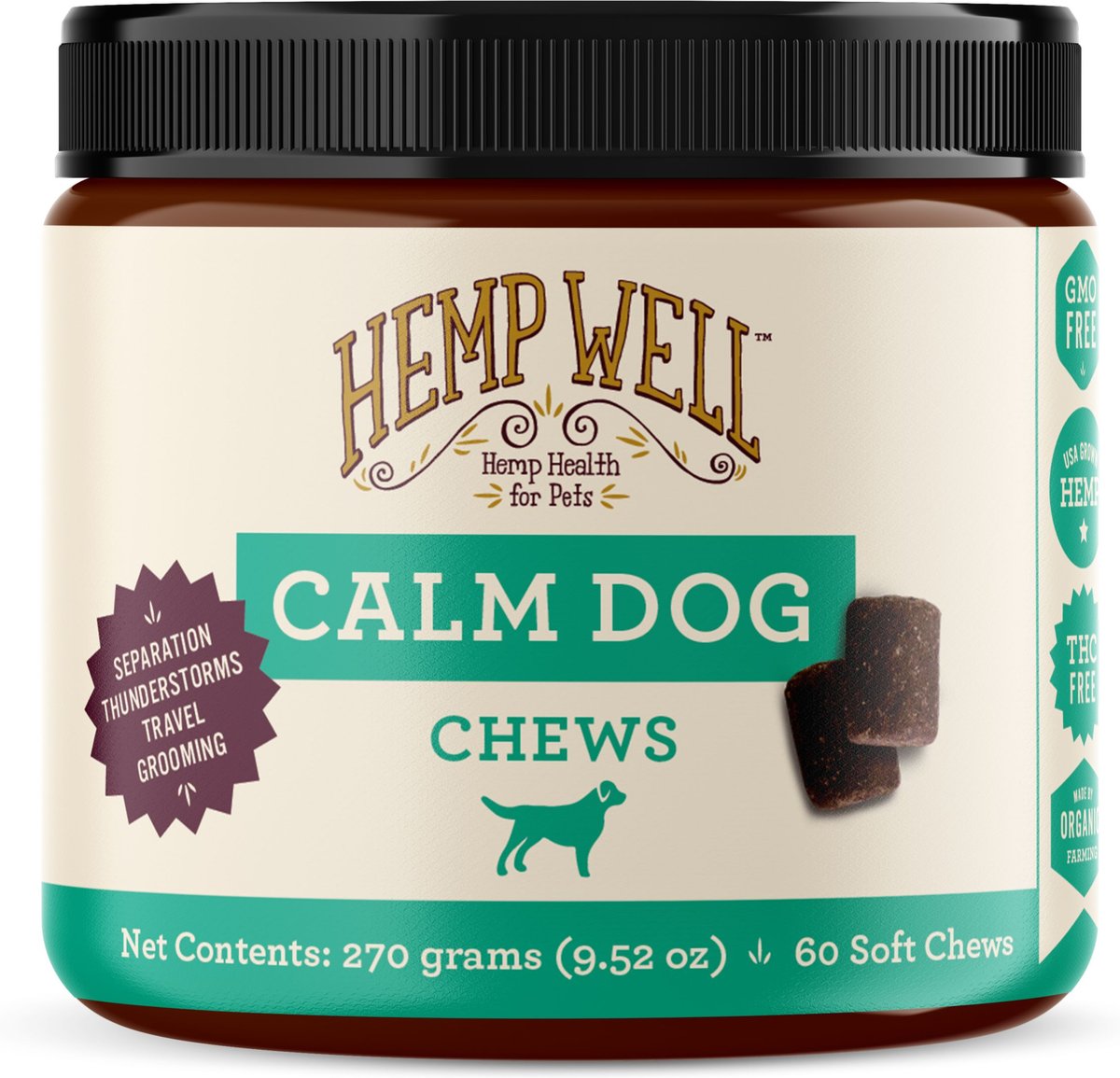 Vet Organics EcoHemp Hemp Soft Chews Dog Supplement, 60 count