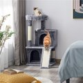 Yaheetech 3 Tiers 36-in Plush Cat Tower with Double Cat Condo, Dark Gray