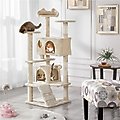 Yaheetech 54.5" H Multilevel Indoor Cat Tree & Condo, Beige