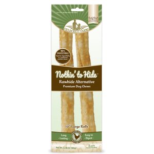 Fieldcrest Farms Nothin' To Hide Rawhide Alternative Large Roll 10" Chicken Flavor Natural Chew Dog Treats, 2 count