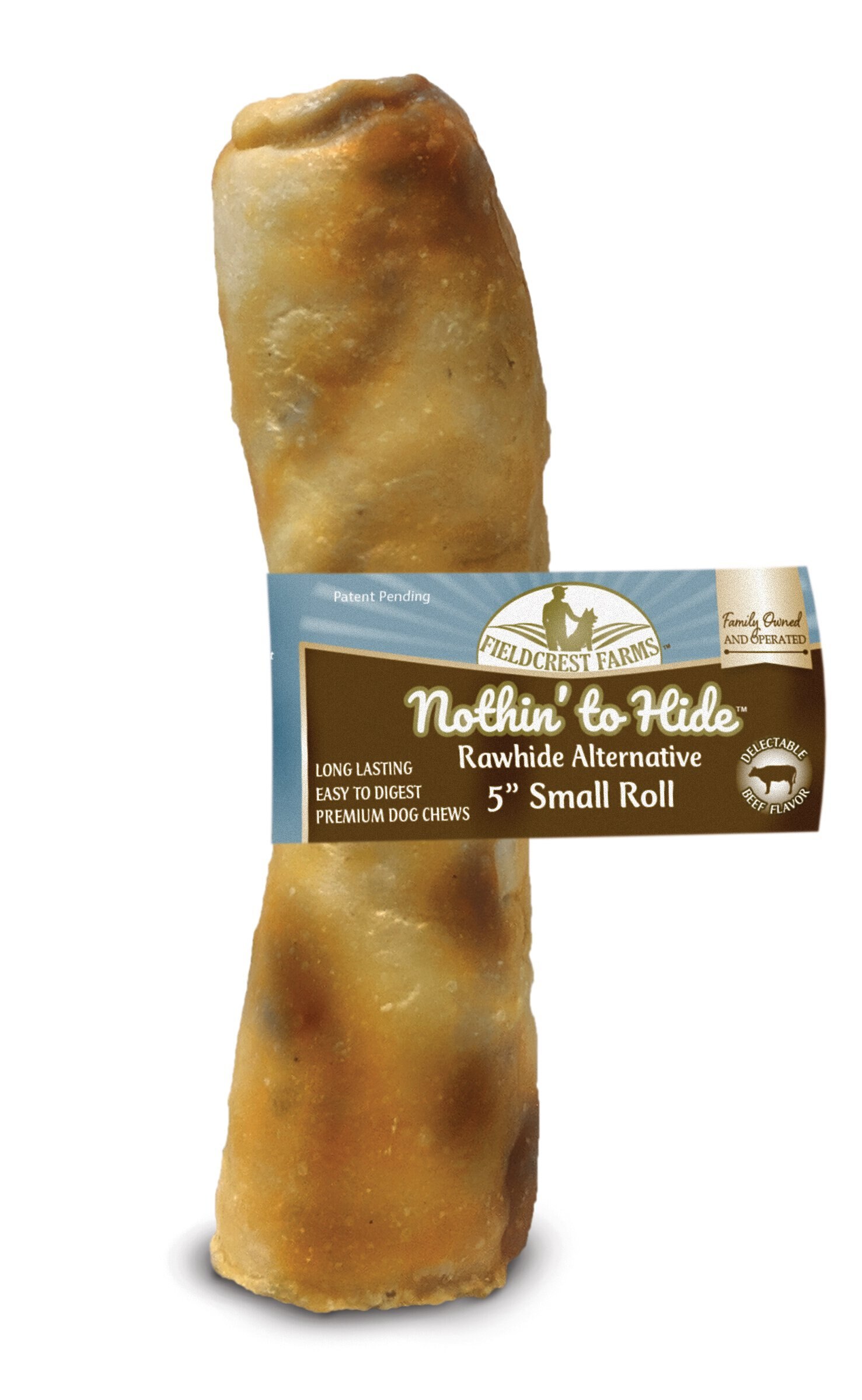 FIELDCREST FARMS Nothin' To Hide Rawhide Alternative Small Roll 5" Beef Flavor Natural Chew Dog