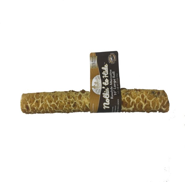 Fieldcrest Farms Nothin' To Hide Rawhide Alternative Large Roll 10" Peanut Butter Flavor Natural Chew Dog Treats, 1 count slide 1 of 7