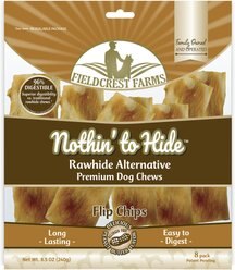 Fieldcrest Farms Nothin' To Hide Rawhide Alternative Premium Dog Chews Flip Chips Peanut Butter Flavor Natural Chew Dog Treats, 8 count