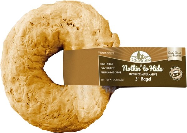 Fieldcrest Farms Nothin' To Hide Bagels Rawhide Alternative Peanut Butter Flavor Natural Chew Dog Treat,1 count slide 1 of 6