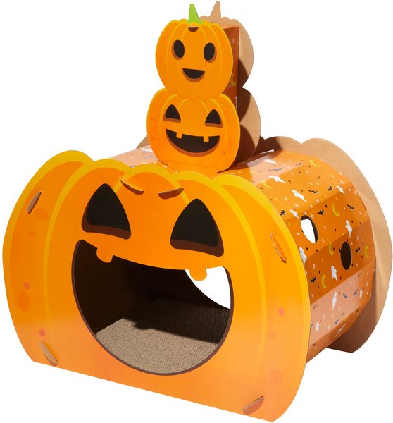 Frisco Halloween Jack-o-Lantern Cardboard Cat House slide 1 of 6