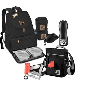 Mobile Dog Gear Weekender Backpack, Walking Bag & Dog Water Bottle