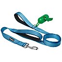 Frisco Traffic Leash with Padded Handles & Poop Bag Dispenser, Blue, Length: 6ft, Width: 1-in