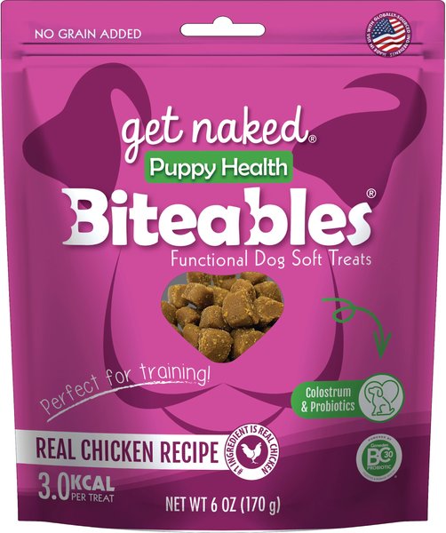Get Naked Biteables Functional Real Chicken Recipe Puppy Treats, 6-oz bag slide 1 of 5
