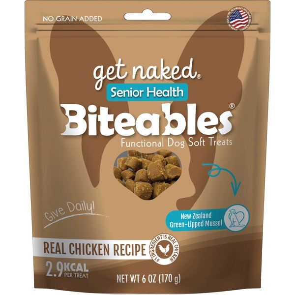 Get Naked Biteables Functional Senior Health Real Chicken Recipe Dog Treats, 6-oz bag