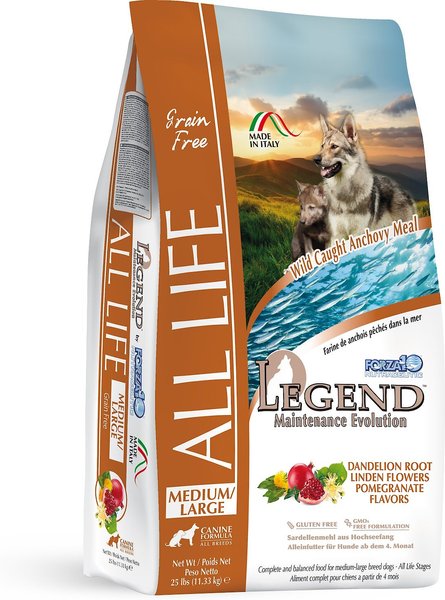 Forza10 Nutraceutic Legend All Life Medium & Large Breed Grain-Free Wild Caught Anchovy Dry Dog Food, 5-lb bag slide 1 of 5