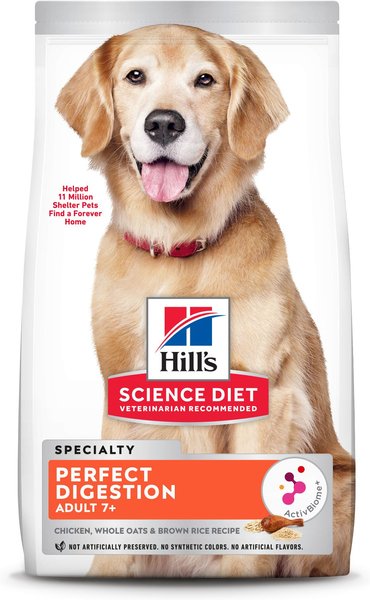 Hill's Science Diet Adult 7+ Perfect Digestion Chicken Dry Dog Food, 12-lb bag slide 1 of 10