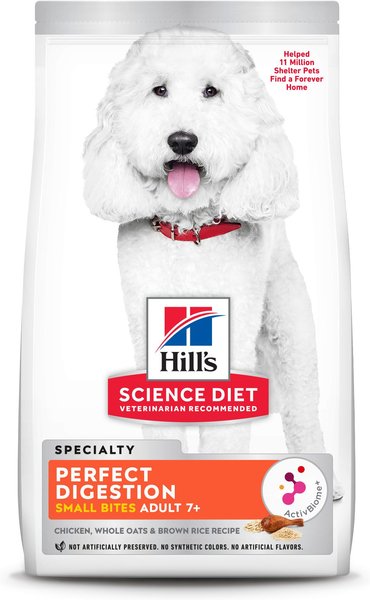 Hill's Science Diet Adult 7+ Perfect Digestion Small Bites Chicken Dry Dog Food, 12-lb bag slide 1 of 11
