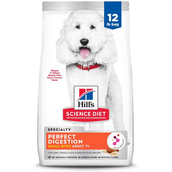 HILL'S SCIENCE DIET Adult 7+ Perfect Digestion Small Bites Chicken Dry ...