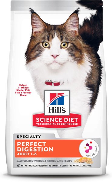 Hill's Science Diet Adult Perfect Digestion Salmon Dry Cat Food, 6-lb bag slide 1 of 9