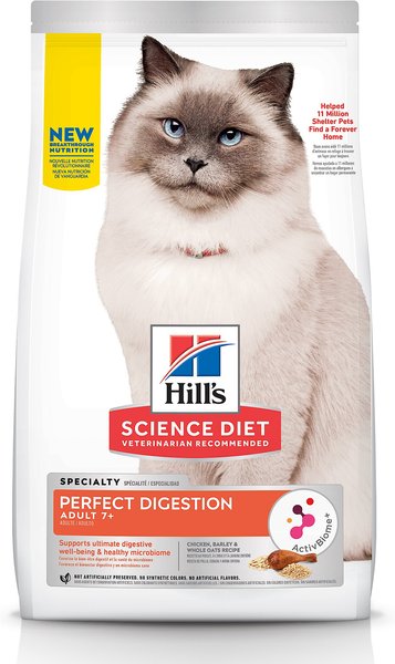 Hill's Science Diet Adult 7+ Perfect Digestion Chicken Dry Cat Food, 6-lb bag slide 1 of 9