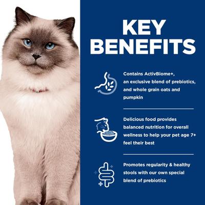 Show full view: Hill's Science Diet Senior Adult 7+ Perfect Digestion Chicken Dry Cat Food, 13-lb bag slide 7 of 13